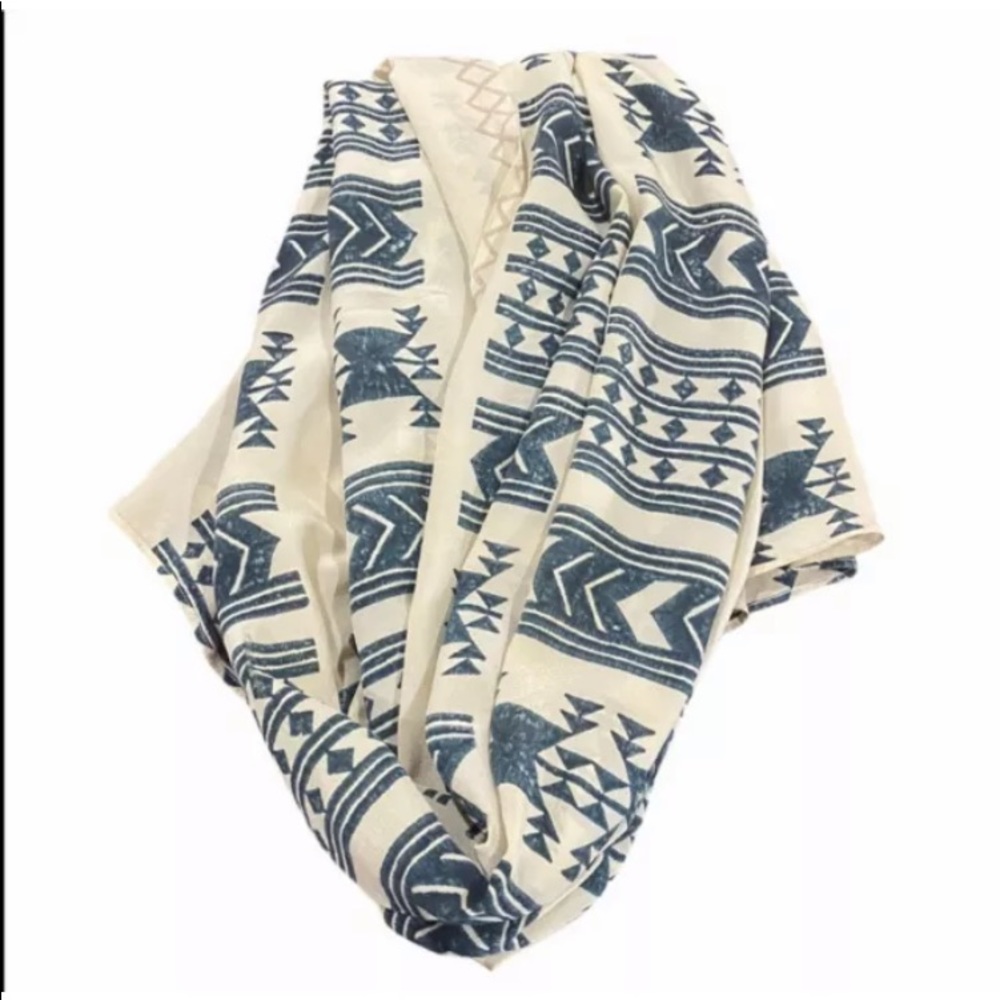 A Peace Treaty Tribal / Aztec Pattern Silk Scarf